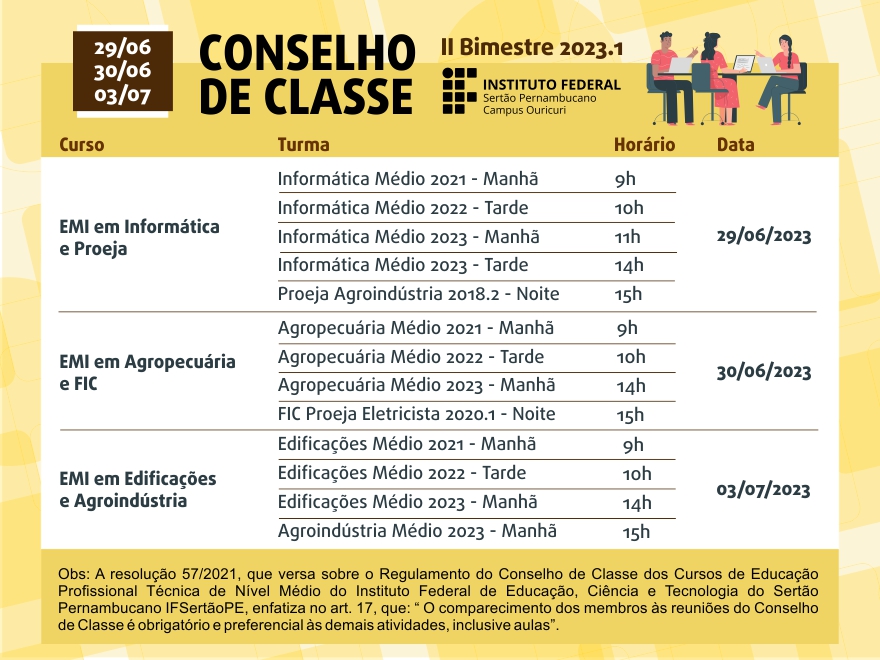 Programao Conselho de Classe 2 bimestre Ouricuri bebf802332854b9ea1314506e7dabf4e